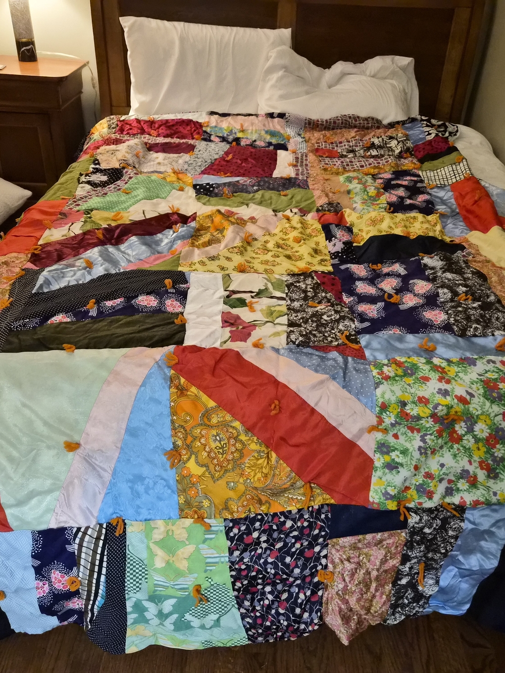 Colorful Patchwork Quilted Bedspread - Multicolor